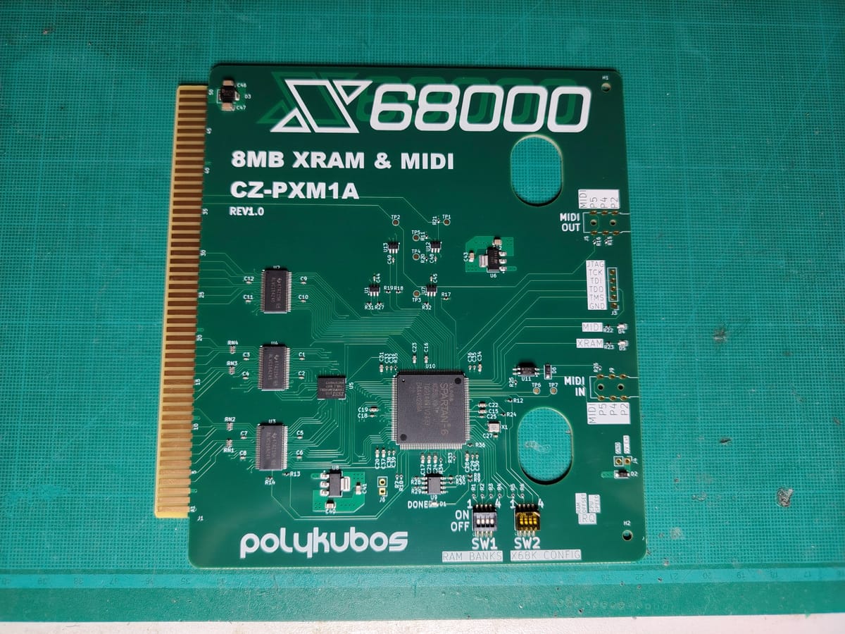 XRAM + MIDI expansion board front view