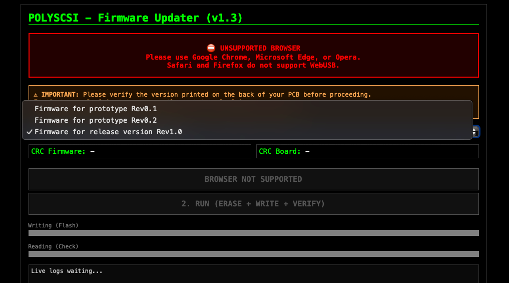 Update PolySCSI Firmware