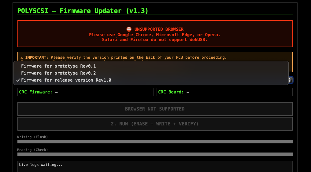 Update PolySCSI Firmware